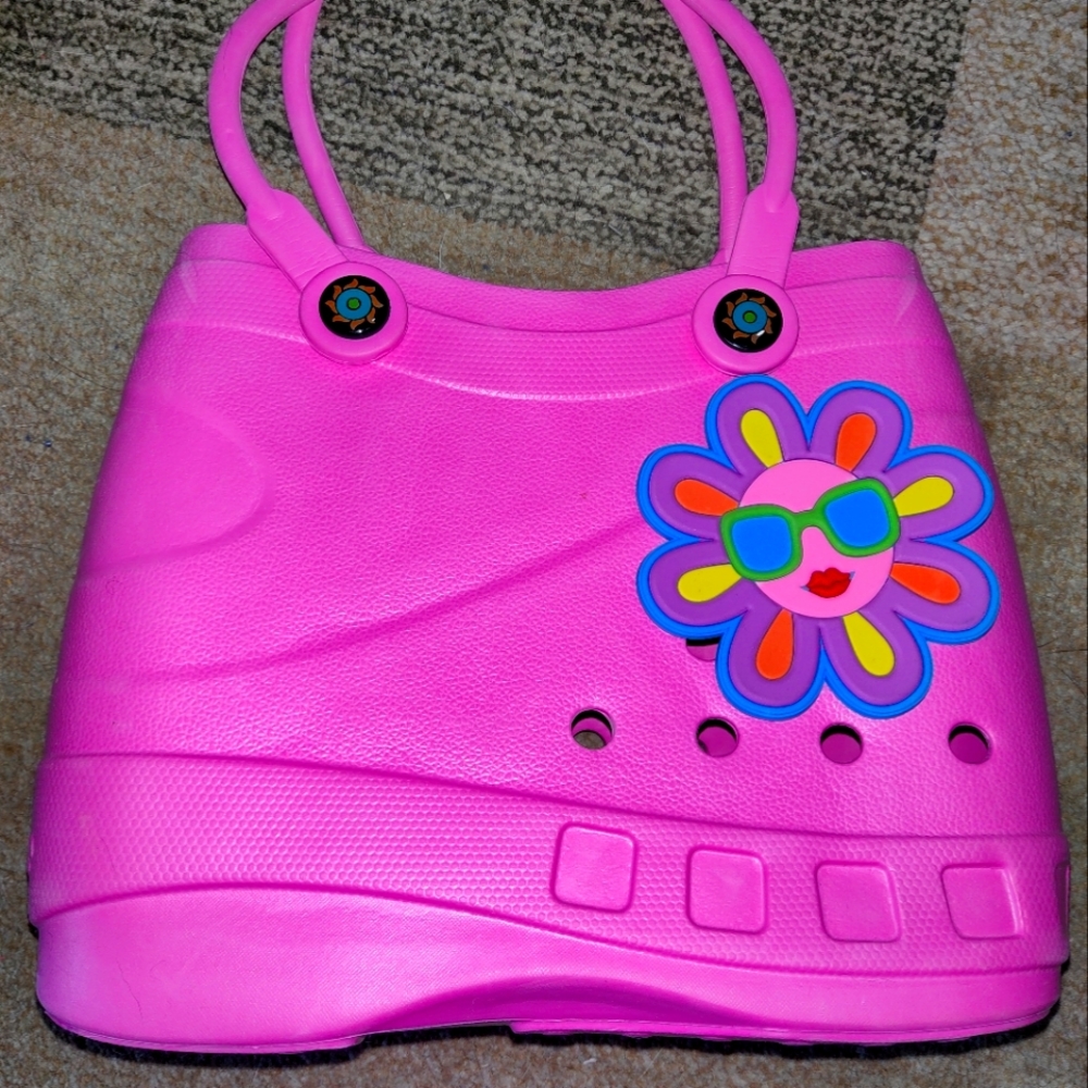 Pink optari sol tote with extra flower